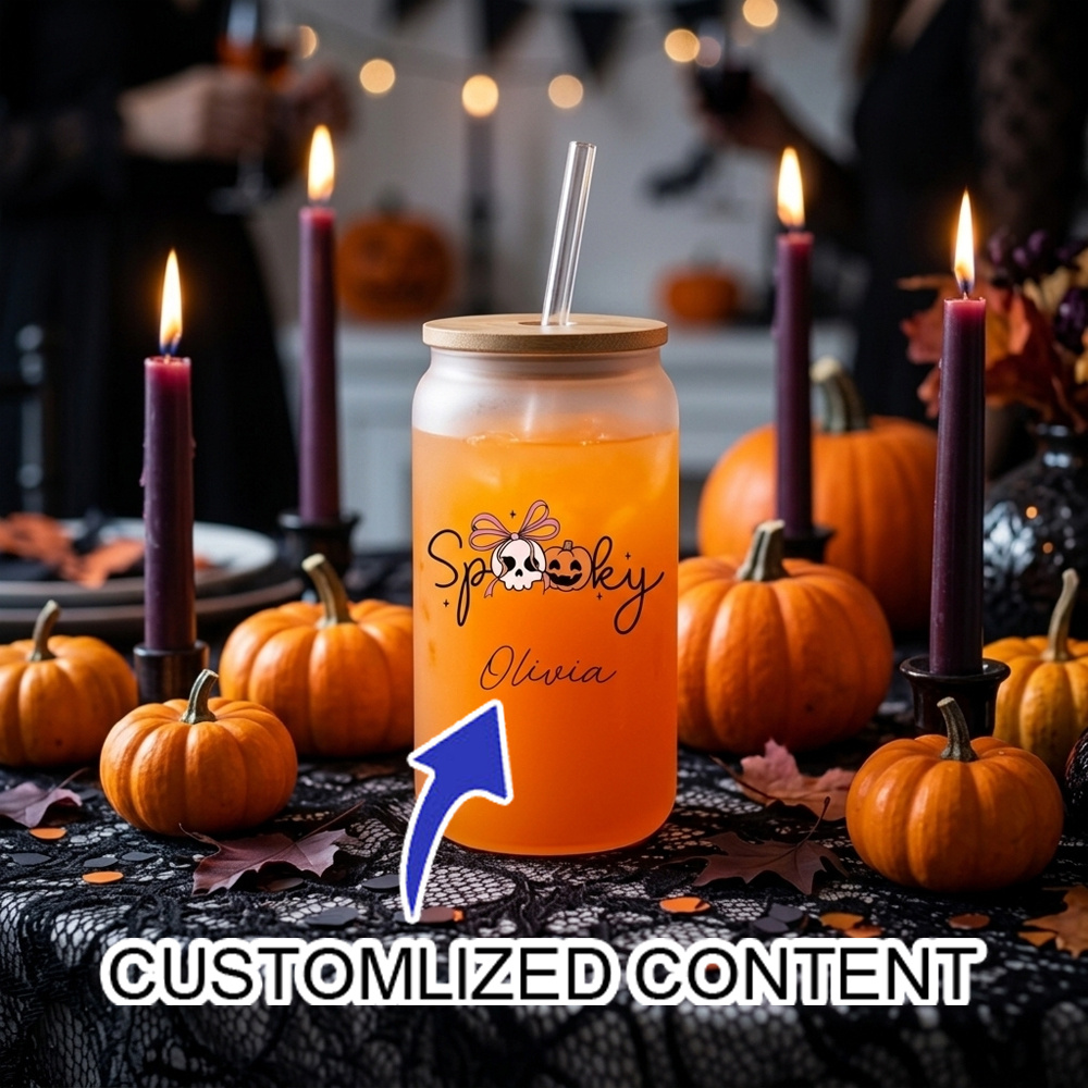 Coffee Equipment Eu - Custom Name Spooky Halloween Glass Cup