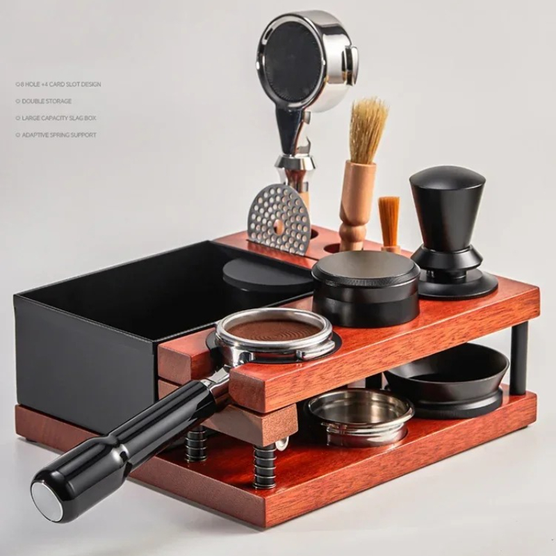 Coffee Knock Box - Spring Coffee Tamper Holder with Knock
