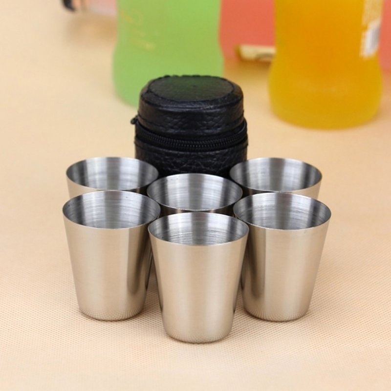 Espresso Shot Glass - 4/6Pcs Stainless Steel Cups Mini Shot