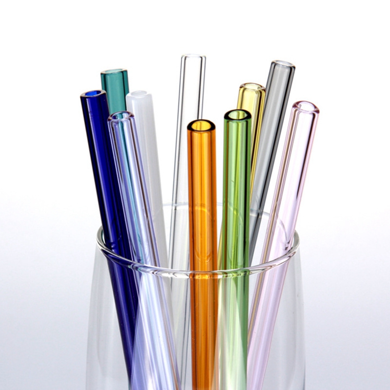 Espresso Shot Glass - 2Pcs Colorful Drinking Straws High Borosilicate