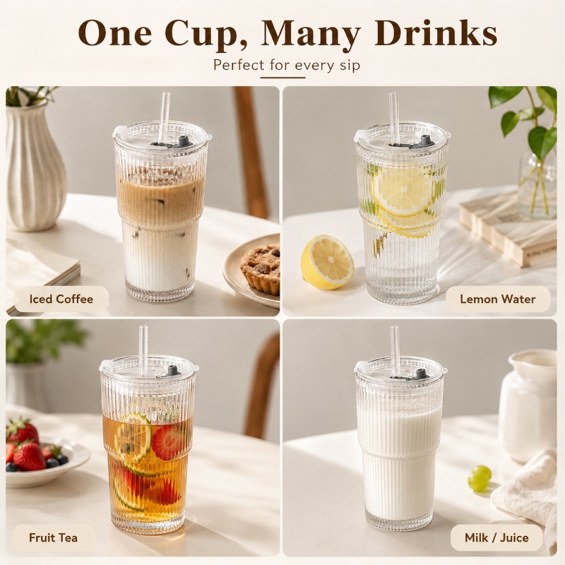Striped Glass Coffee Cup with  - огляд і ціна Espresso Shot Glass