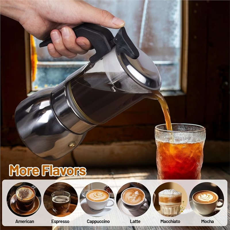 ABUI-Clear Glass 4 Cup Moka Po - огляд і ціна Espresso Shot Glass
